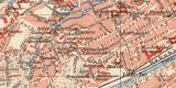 Erfurt historischer Stadtplan Karte Lithographie ca. 1906