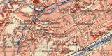 Erfurt historischer Stadtplan Karte Lithographie ca. 1907