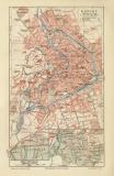 Erfurt historischer Stadtplan Karte Lithographie ca. 1912