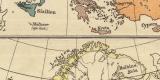 Europa Völker Sprachen Bevölkerungsdichtigkeit historische Landkarte Lithographie ca. 1906