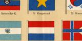 Flaggen I. International historischer Druck Chromolithographie ca. 1908