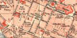 Florenz historischer Stadtplan Karte Lithographie ca. 1918