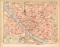 Florenz historischer Stadtplan Karte Lithographie ca. 1918
