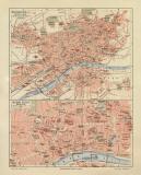 Frankfurt a.M. historischer Stadtplan Karte Lithographie...