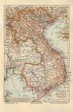 Franz&ouml;sisch Indochina historische Landkarte...