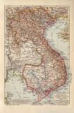 Franz&ouml;sisch Indochina historische Landkarte...