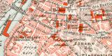 Genf historischer Stadtplan Karte Lithographie ca. 1906
