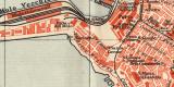 Genua historischer Stadtplan Karte Lithographie ca. 1906