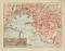 Genua historischer Stadtplan Karte Lithographie ca. 1908