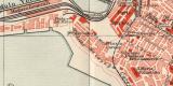 Genua historischer Stadtplan Karte Lithographie ca. 1910