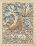 Gletscher I. historische Landkarte Lithographie ca. 1906