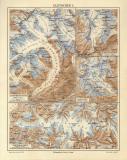 Gletscher I. historische Landkarte Lithographie ca. 1908