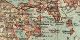 Griechenland historische Landkarte Lithographie ca. 1906
