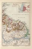 Guayana historische Landkarte Lithographie ca. 1908