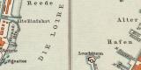 Hafenanlagen historische Landkarte Lithographie ca. 1907