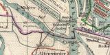 Hamburg Umgebung historischer Stadtplan Karte Lithographie ca. 1908