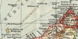 Hinterindien Malaien Archipel historische Landkarte Lithographie ca. 1908