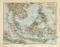 Hinterindien Malaien Archipel historische Landkarte Lithographie ca. 1908