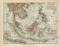 Hinterindien Malaien Archipel historische Landkarte Lithographie ca. 1912