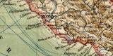 Italien historische Landkarte Lithographie ca. 1907
