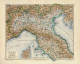 Italien N&ouml;rdliche H&auml;lfte historische Landkarte...