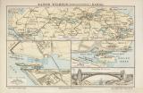 Kaiser Wilhelm Kanal historische Landkarte Lithographie...
