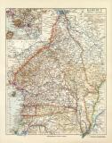 Kamerun historische Landkarte Lithographie ca. 1910