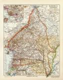 Kamerun historische Landkarte Lithographie ca. 1912
