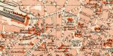 Kassel historischer Stadtplan Karte Lithographie ca. 1908