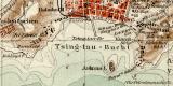 Kiautschou Tsing Tau Umgebung historischer Stadtplan...