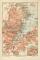 Kiel historischer Stadtplan Karte Lithographie ca. 1910