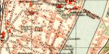 Koblenz historischer Stadtplan Karte Lithographie ca. 1908