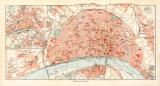 K&ouml;ln historischer Stadtplan Karte Lithographie ca. 1912
