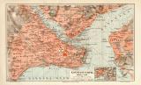 Konstantinopel historischer Stadtplan Karte Lithographie...