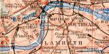 London Umgebung historischer Stadtplan Karte Lithographie...