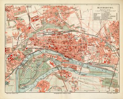 1908 antike Stadtkarte Stuttgart historischer Stadtplan Karte Lithographie ca 