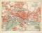 Magdeburg historischer Stadtplan Karte Lithographie ca. 1908