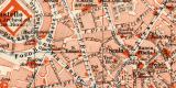 Mailand historischer Stadtplan Karte Lithographie ca. 1907