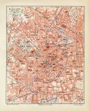 Mailand historischer Stadtplan Karte Lithographie ca. 1908