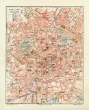 Mailand historischer Stadtplan Karte Lithographie ca. 1909