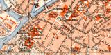Metz historischer Stadtplan Karte Lithographie ca. 1907