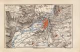 Metz Umgebung historische Landkarte Lithographie ca. 1907