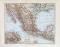 Mexiko historische Landkarte Lithographie ca. 1908