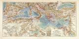 L&auml;nder des Mittelmeers historische Landkarte...