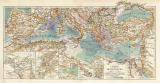 Länder des Mittelmeers historische Landkarte...