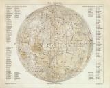 Mondkarte historische Karte Lithographie ca. 1907