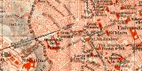 Neapel + Umgebung historischer Stadtplan Karte Lithographie ca. 1909