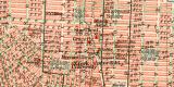 New York Manhattan historischer Stadtplan Karte Lithographie ca. 1907