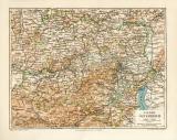 Nieder-&Ouml;sterreich historische Landkarte Lithographie...