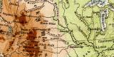 Nord Amerika Flüße & Gebirge historische Landkarte Lithographie ca. 1907